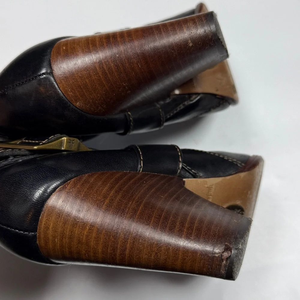 FRYE High Heel Boho Cowgirl Roper Boots Leather Andrea S-490 Sz 7